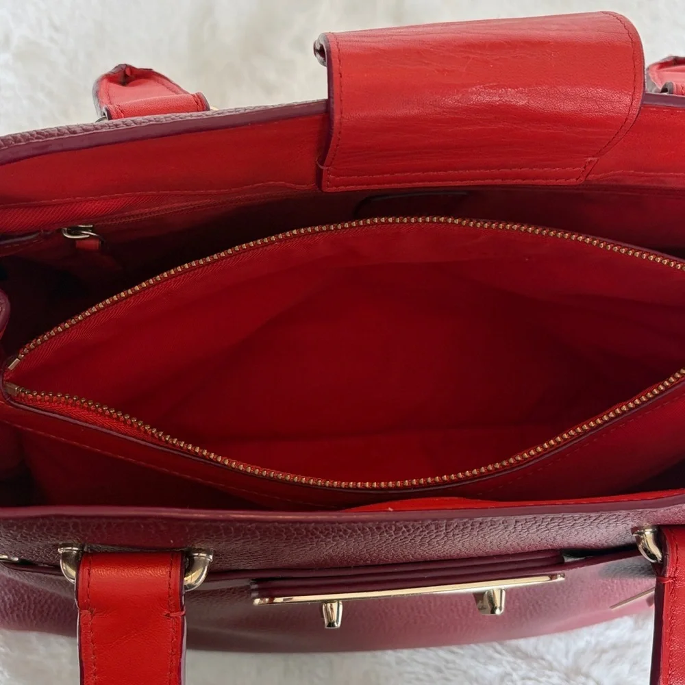 Coach Swagger Carryall Colorblock Pebbled Leather Satchel Bag